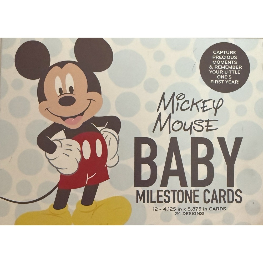 Disney Mickey Mouse First Year Baby Boy Milestone Cards New - Open Box -cute!